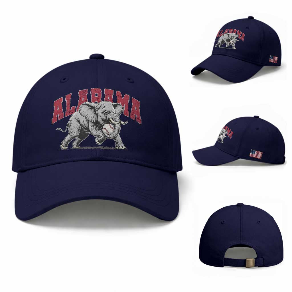 Alabama Fan Baseball Cap Baseball Bama Mascot Game Day TS10 Baseball Cap Universal Fit Dark Blue Print Your Wear