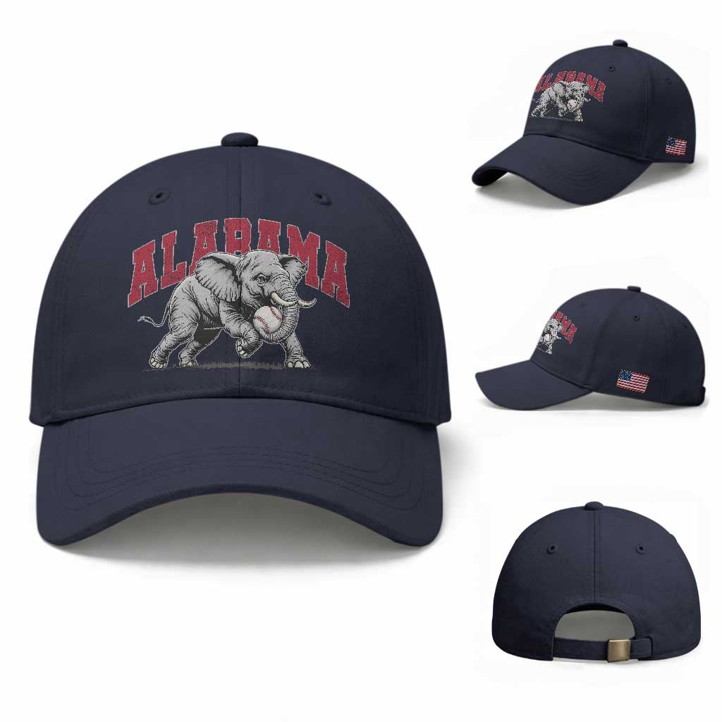 Alabama Fan Baseball Cap Baseball Bama Mascot Game Day TS10 Baseball Cap Universal Fit Navy Print Your Wear