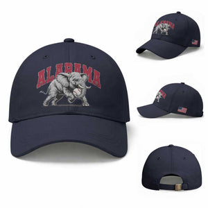 Alabama Fan Baseball Cap Baseball Bama Mascot Game Day TS10 Baseball Cap Universal Fit Navy Print Your Wear