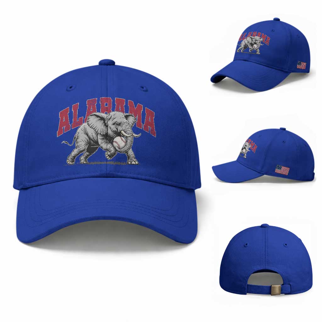 Alabama Fan Baseball Cap Baseball Bama Mascot Game Day TS10 Baseball Cap Universal Fit Royal Blue Print Your Wear