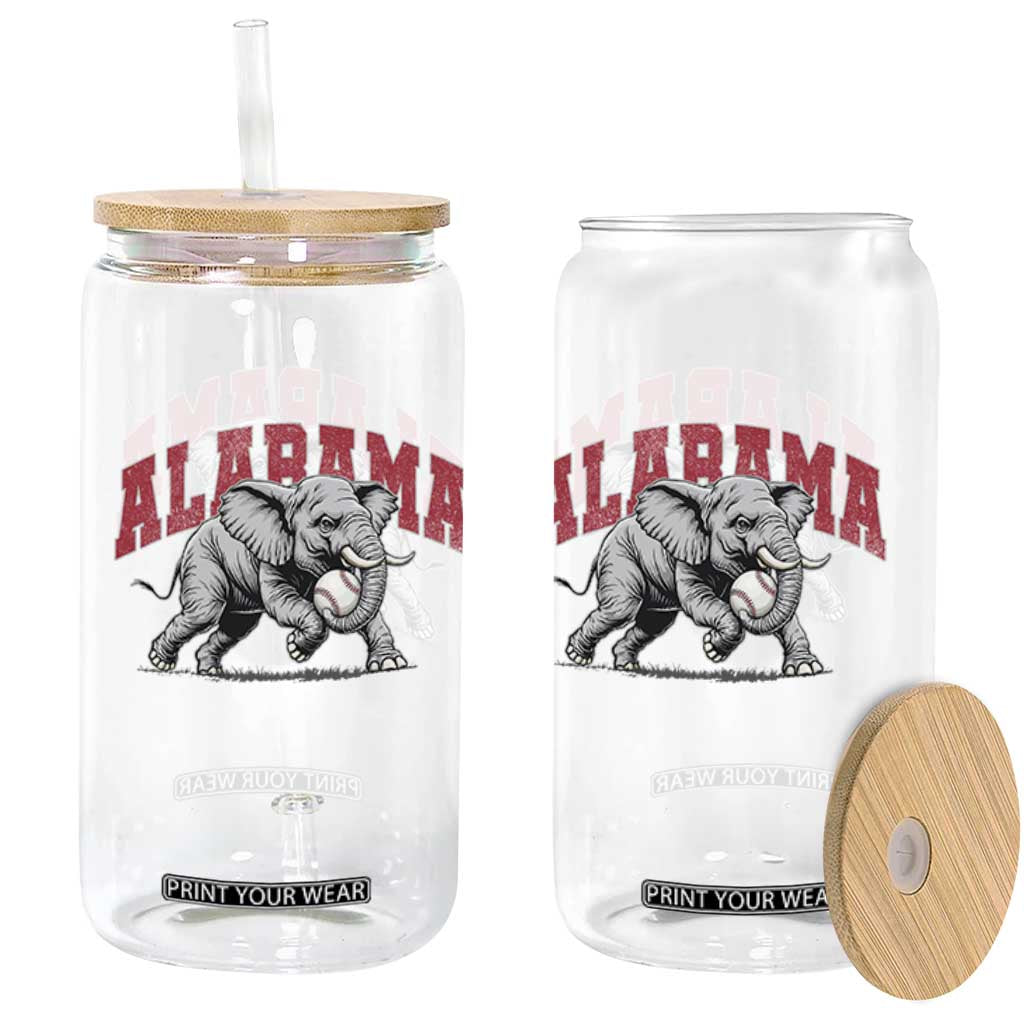 Alabama Fan Glass Can Baseball Bama Mascot Game Day TS10 Print Your Wear