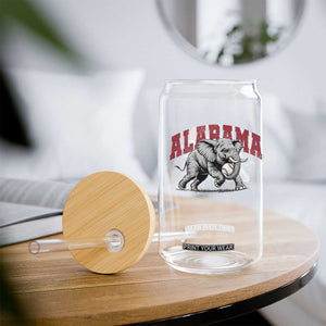Alabama Fan Glass Can Baseball Bama Mascot Game Day TS10 Print Your Wear