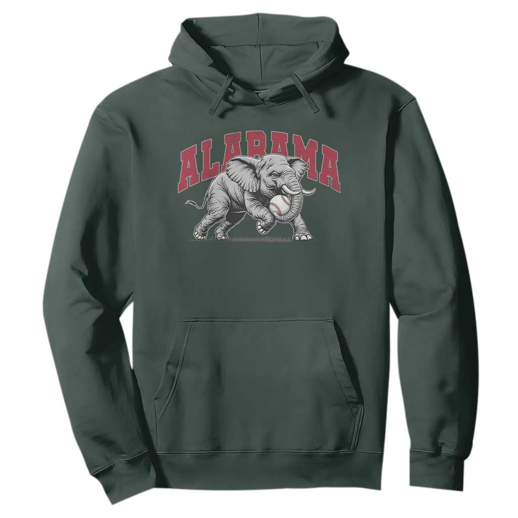 Alabama Fan Hoodie Baseball Bama Mascot Game Day TS10 Dark Forest Green Print Your Wear