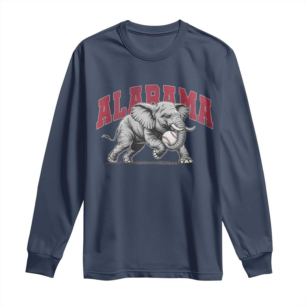 Alabama Fan Long Sleeve Shirt Baseball Bama Mascot Game Day TS10 Navy Print Your Wear