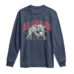 Alabama Fan Long Sleeve Shirt Baseball Bama Mascot Game Day TS10 Navy Print Your Wear