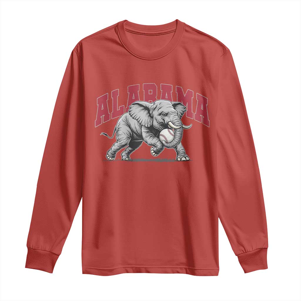 Alabama Fan Long Sleeve Shirt Baseball Bama Mascot Game Day TS10 Red Print Your Wear