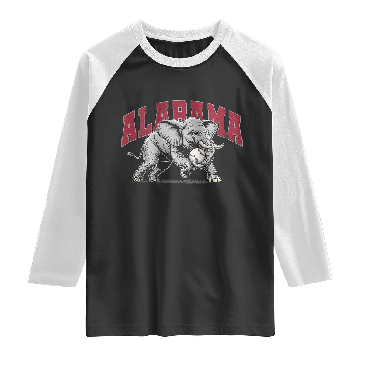Alabama Fan Raglan Shirt Baseball Bama Mascot Game Day TS10 Black White Print Your Wear
