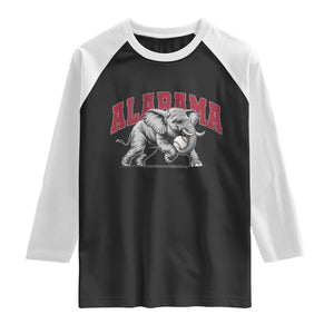 Alabama Fan Raglan Shirt Baseball Bama Mascot Game Day TS10 Black White Print Your Wear