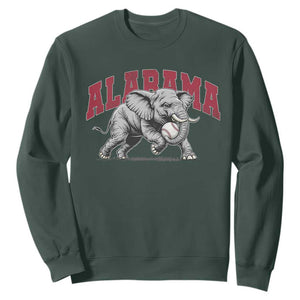 Alabama Fan Sweatshirt Baseball Bama Mascot Game Day TS10 Dark Forest Green Print Your Wear