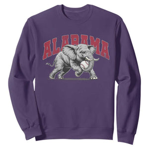 Alabama Fan Sweatshirt Baseball Bama Mascot Game Day TS10 Purple Print Your Wear