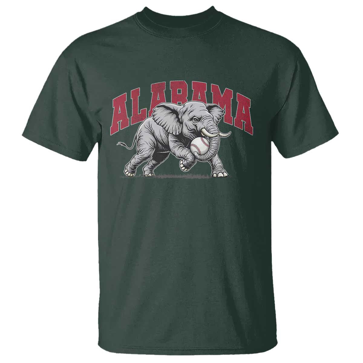 Alabama Fan T Shirt Baseball Bama Mascot Game Day TS10 Dark Forest Green Print Your Wear