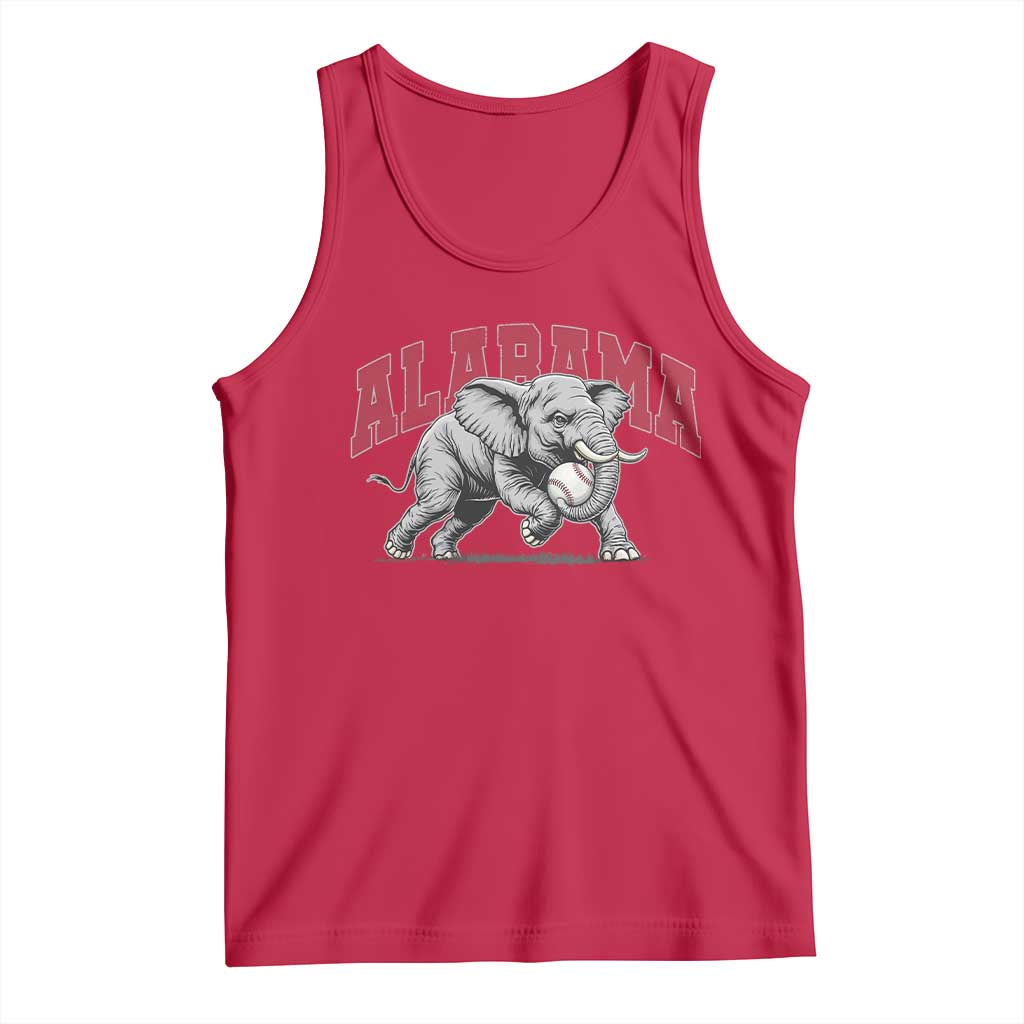 Alabama Fan Tank Top Baseball Bama Mascot Game Day TS10 Red Print Your Wear