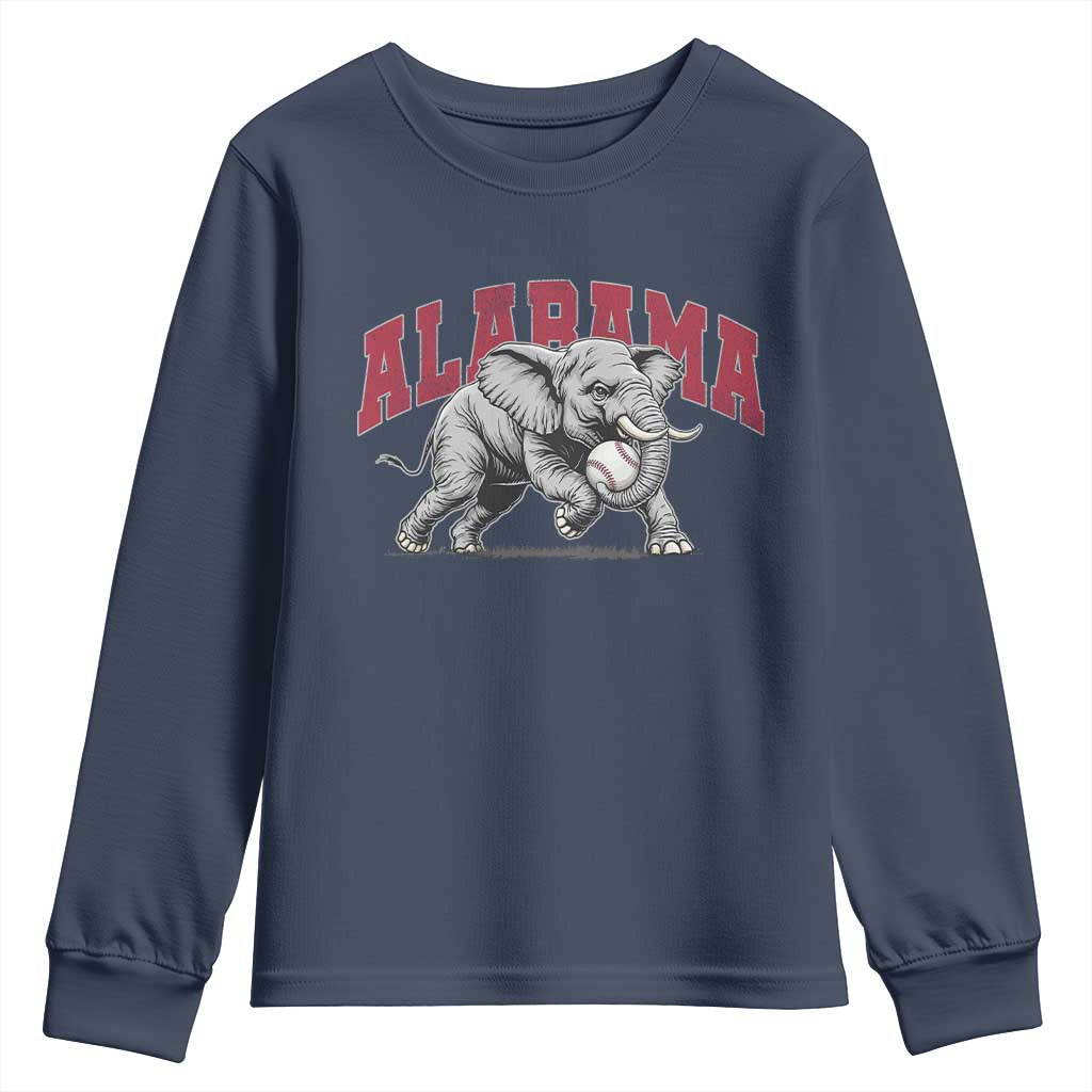 Alabama Fan Youth Sweatshirt Baseball Bama Mascot Game Day TS10 Navy Print Your Wear