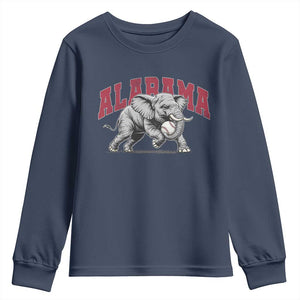 Alabama Fan Youth Sweatshirt Baseball Bama Mascot Game Day TS10 Navy Print Your Wear