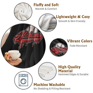 Alabama Baseball Throw Blanket Bama Sports Team Game Day TS10 Print Your Wear