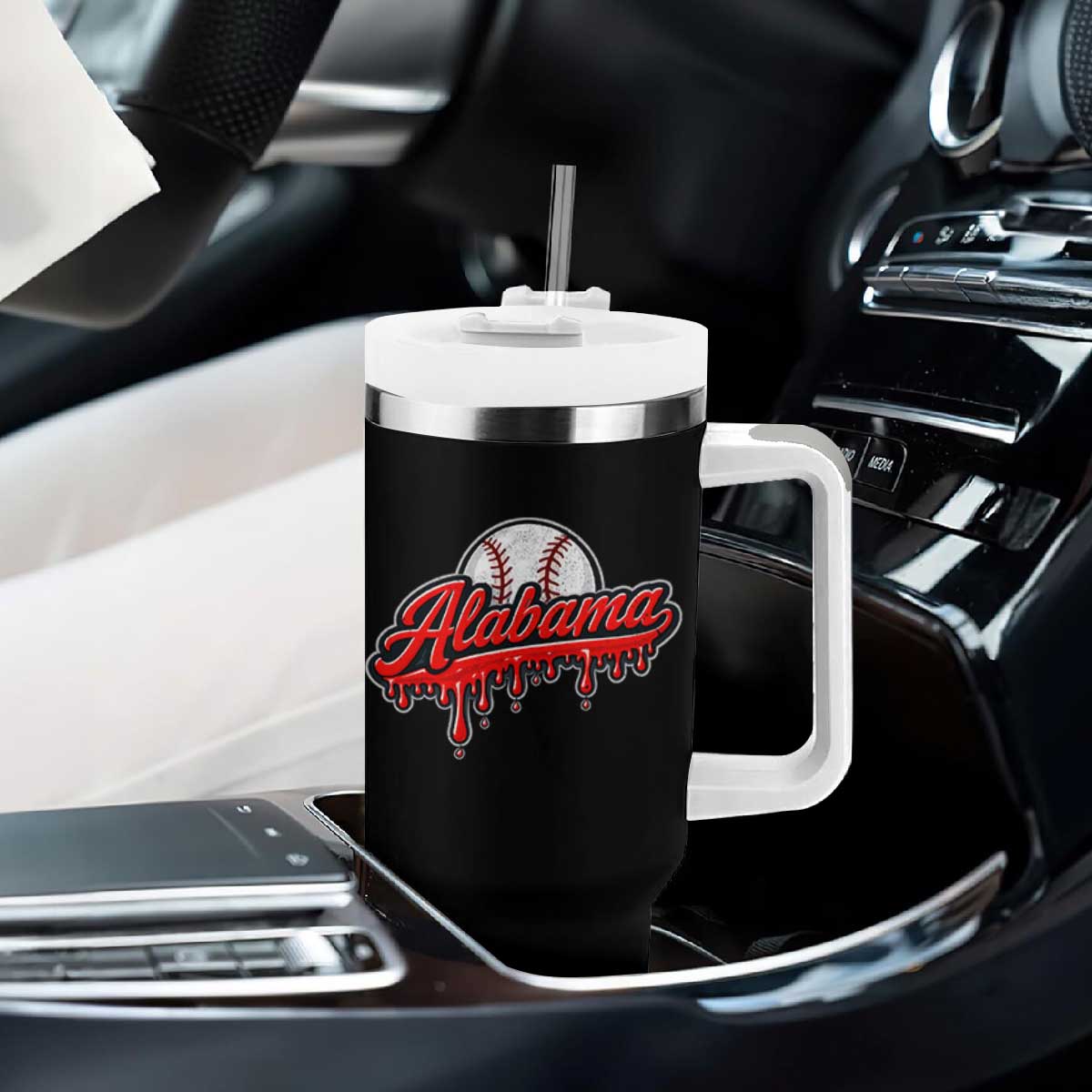 Alabama Baseball Tumbler With Handle Bama Sports Team Game Day TS10 Print Your Wear