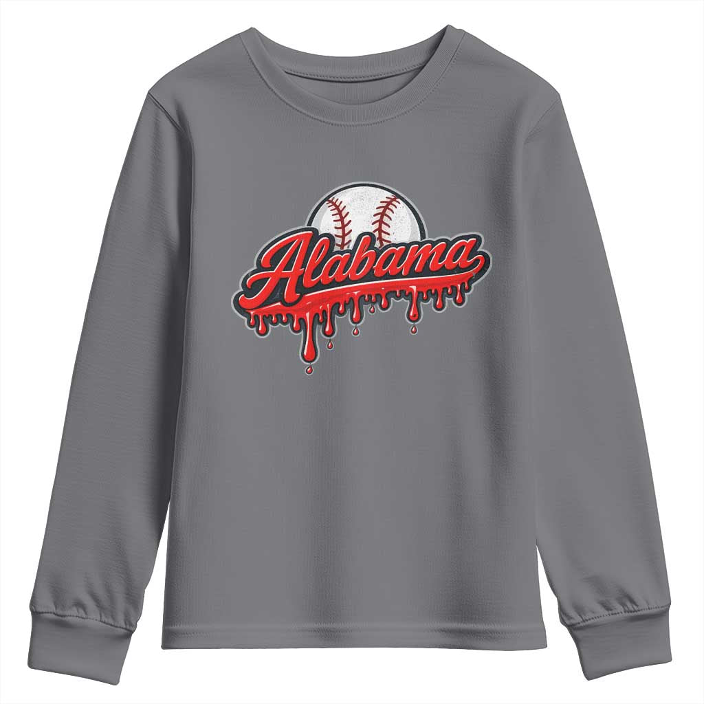 Alabama Baseball Youth Sweatshirt Bama Sports Team Game Day TS10 Charcoal Print Your Wear