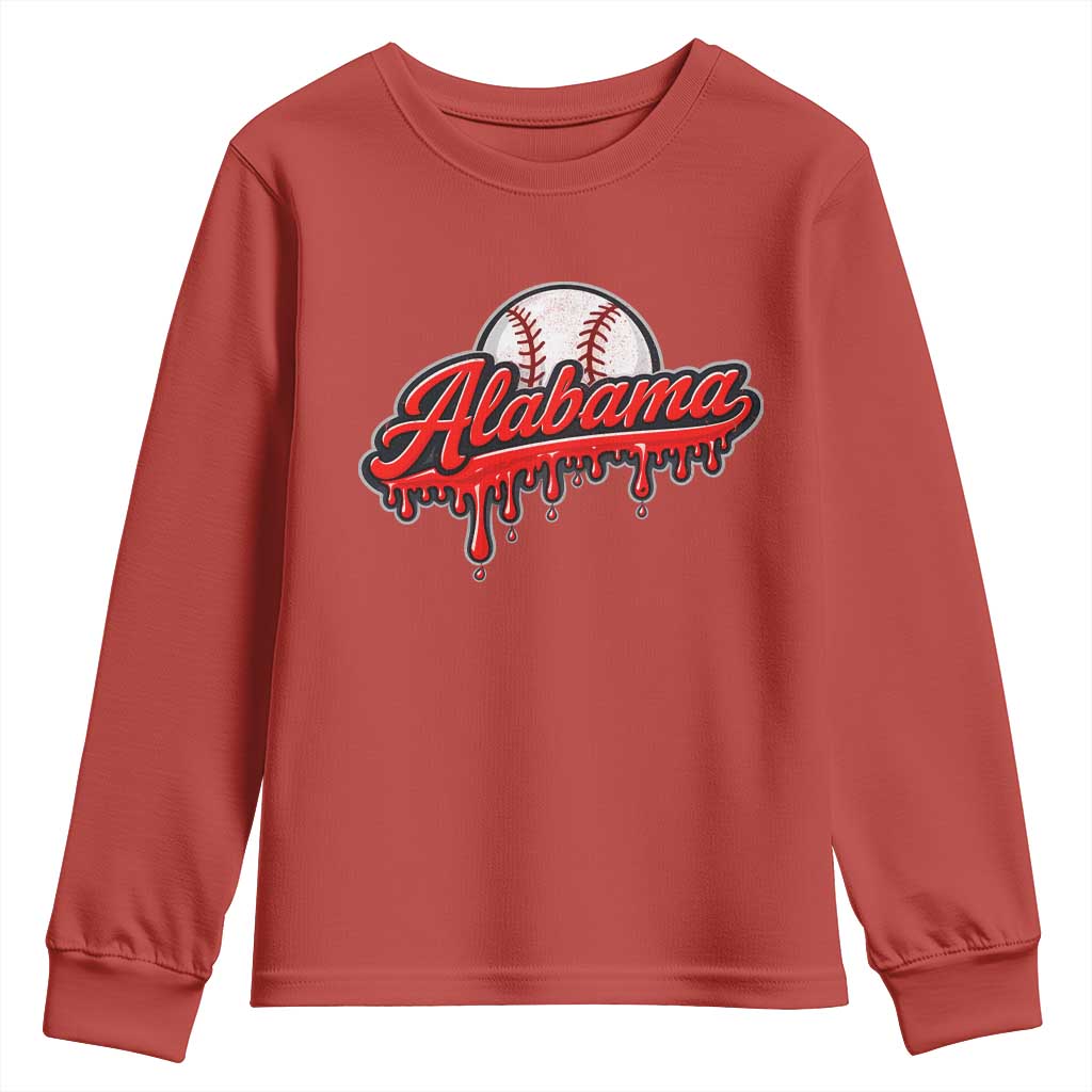 Alabama Baseball Youth Sweatshirt Bama Sports Team Game Day TS10 Red Print Your Wear