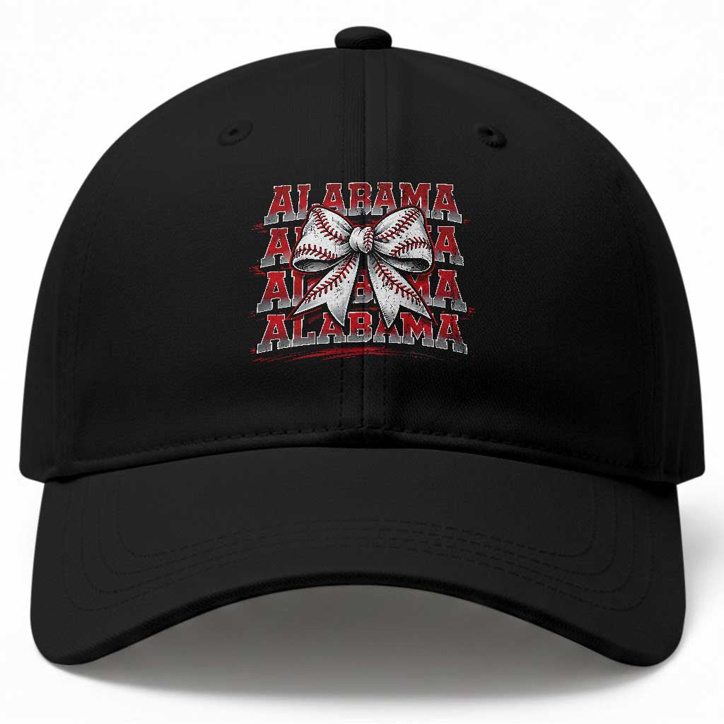 Alabama Fan Baseball Cap Vintage Bama Baseball Coquette Bow Women Girls Kids TS10 Print Your Wear