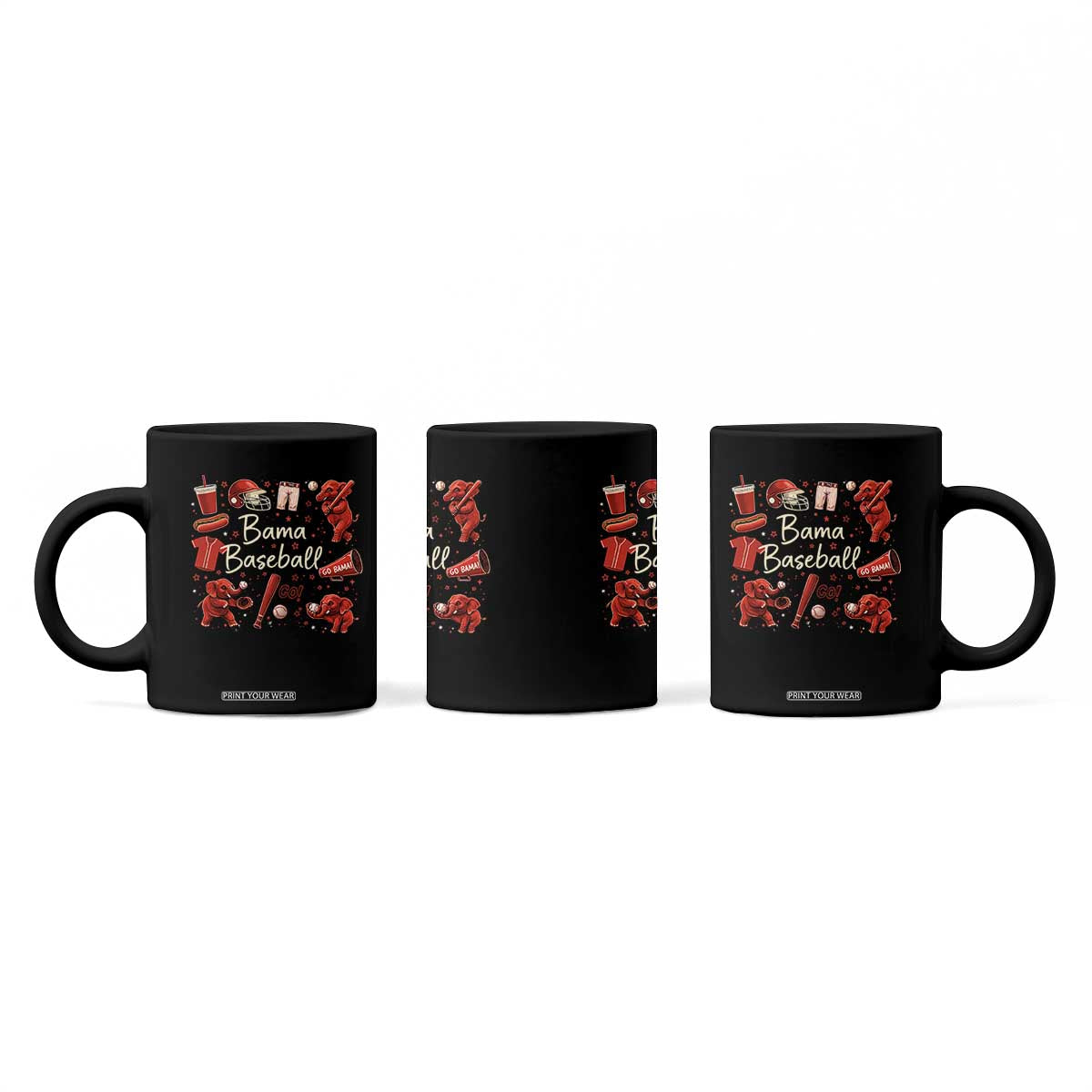 Alabama Baseball Coffee Mug Cute Trendy Bama Fan Game Day Doodle TS10 Print Your Wear