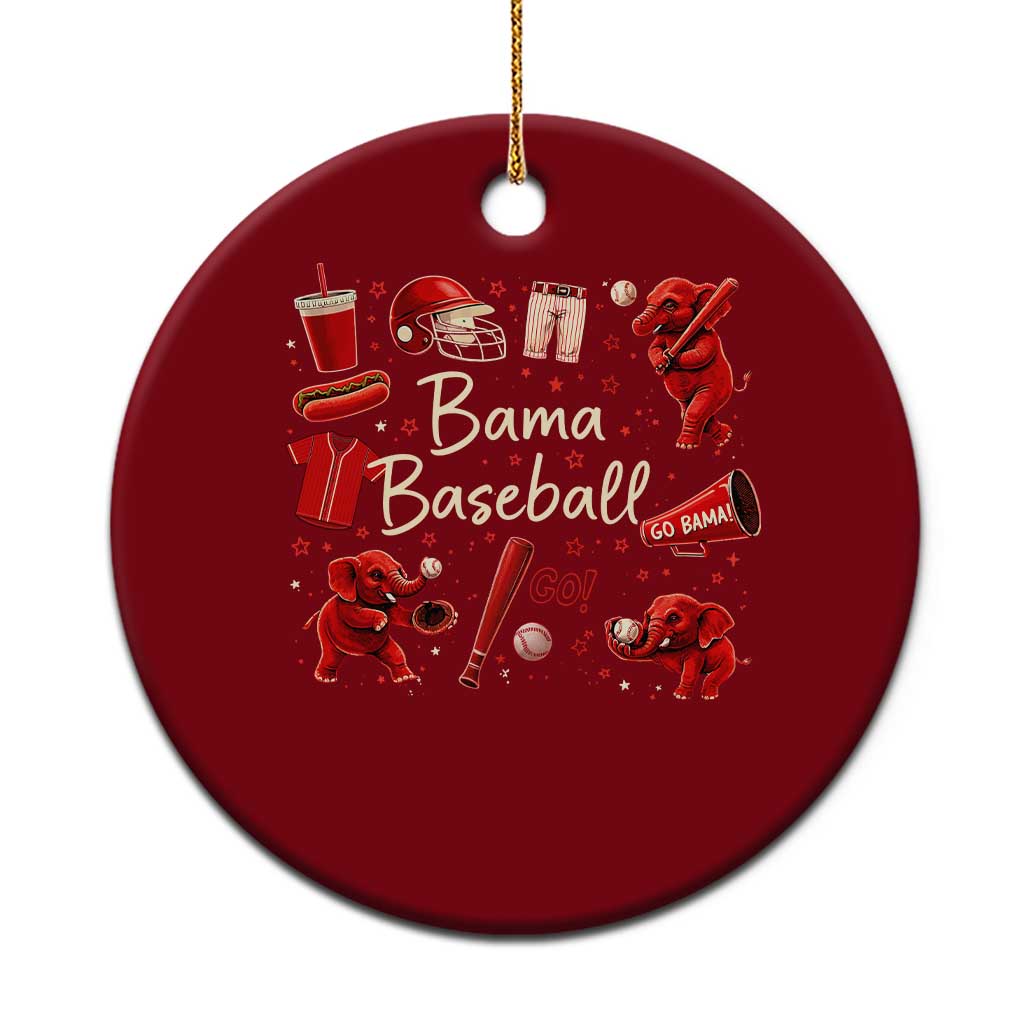 Alabama Baseball Ceramic Ornament Cute Trendy Bama Fan Game Day Doodle TS10 1pc Red Print Your Wear