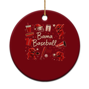 Alabama Baseball Ceramic Ornament Cute Trendy Bama Fan Game Day Doodle TS10 1pc Red Print Your Wear