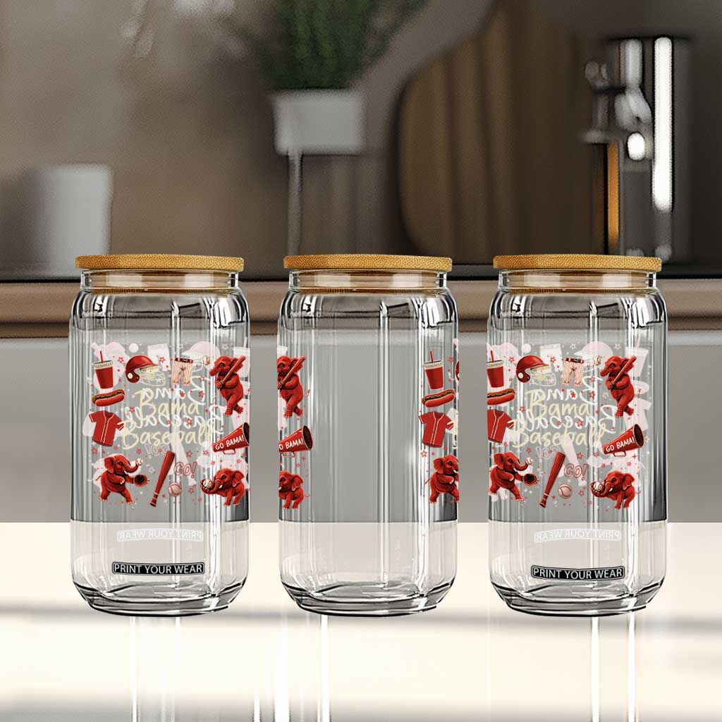 Alabama Baseball Glass Can Cute Trendy Bama Fan Game Day Doodle TS10 Print Your Wear