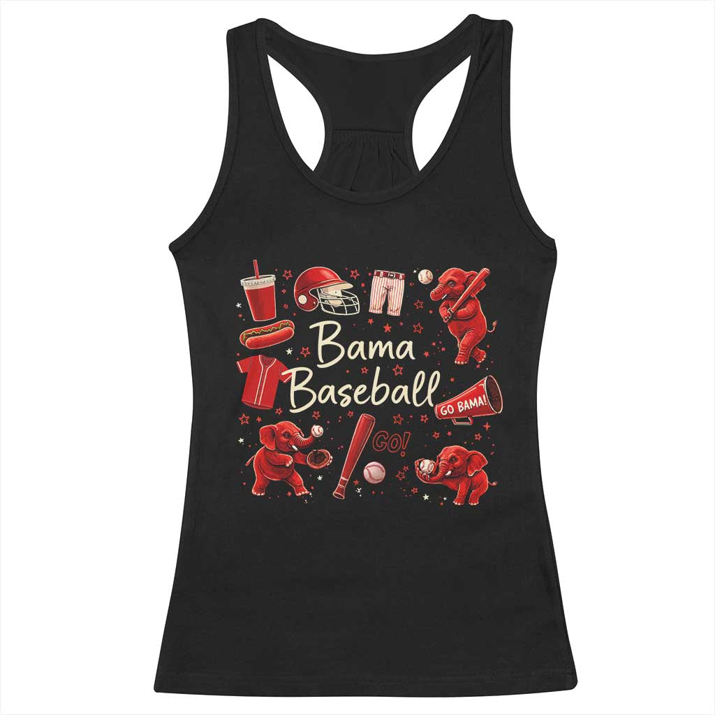 Alabama Baseball Racerback Tank Top Cute Trendy Bama Fan Game Day Doodle TS10 Black Print Your Wear