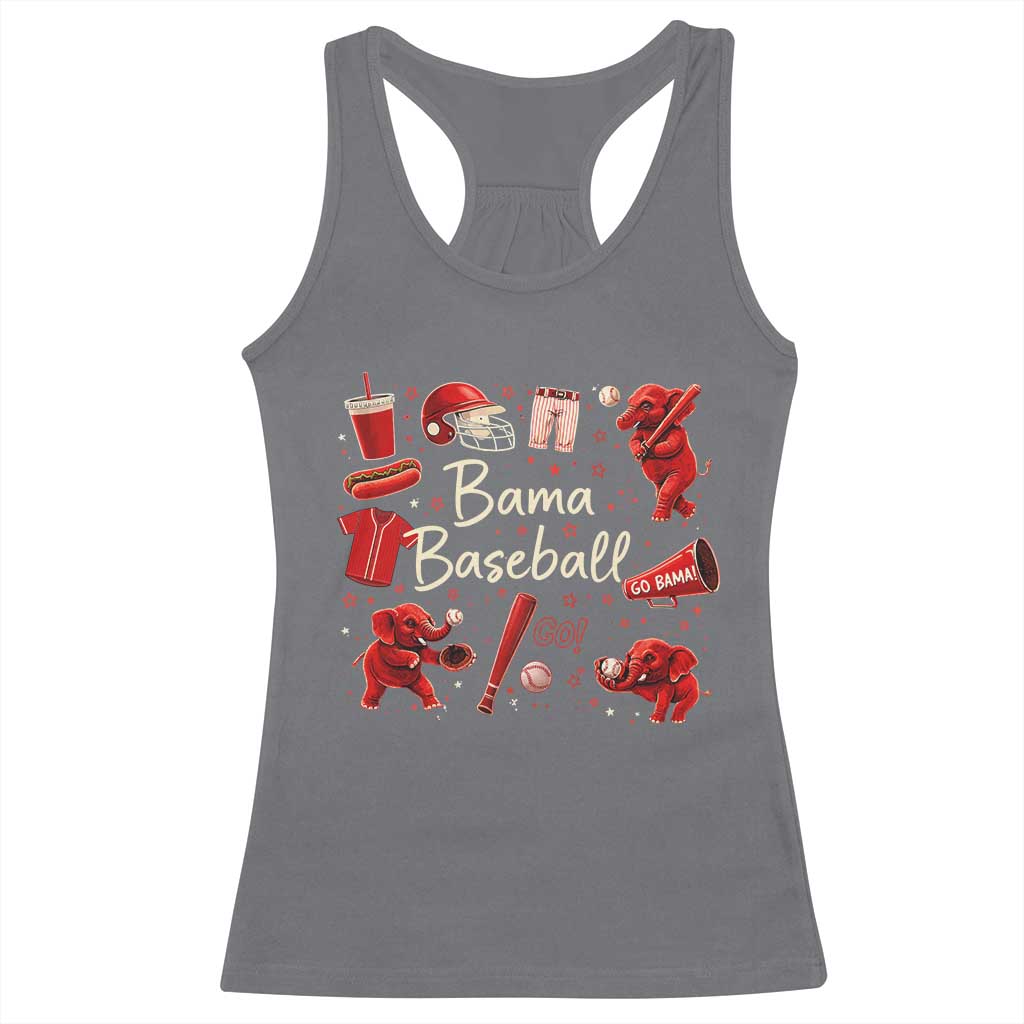 Alabama Baseball Racerback Tank Top Cute Trendy Bama Fan Game Day Doodle TS10 Charcoal Print Your Wear
