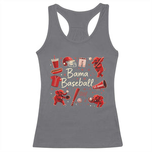 Alabama Baseball Racerback Tank Top Cute Trendy Bama Fan Game Day Doodle TS10 Charcoal Print Your Wear