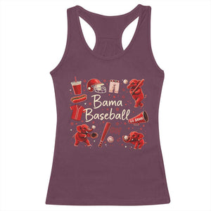Alabama Baseball Racerback Tank Top Cute Trendy Bama Fan Game Day Doodle TS10 Maroon Print Your Wear