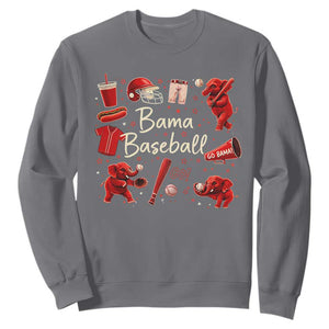Alabama Baseball Sweatshirt Cute Trendy Bama Fan Game Day Doodle TS10 Charcoal Print Your Wear