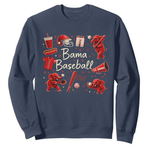 Alabama Baseball Sweatshirt Cute Trendy Bama Fan Game Day Doodle TS10 Navy Print Your Wear