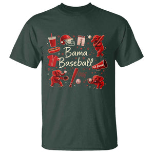 Alabama Baseball T Shirt Cute Trendy Bama Fan Game Day Doodle TS10 Dark Forest Green Print Your Wear