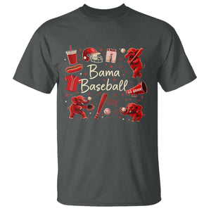Alabama Baseball T Shirt Cute Trendy Bama Fan Game Day Doodle TS10 Dark Heather Print Your Wear