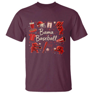Alabama Baseball T Shirt Cute Trendy Bama Fan Game Day Doodle TS10 Maroon Print Your Wear
