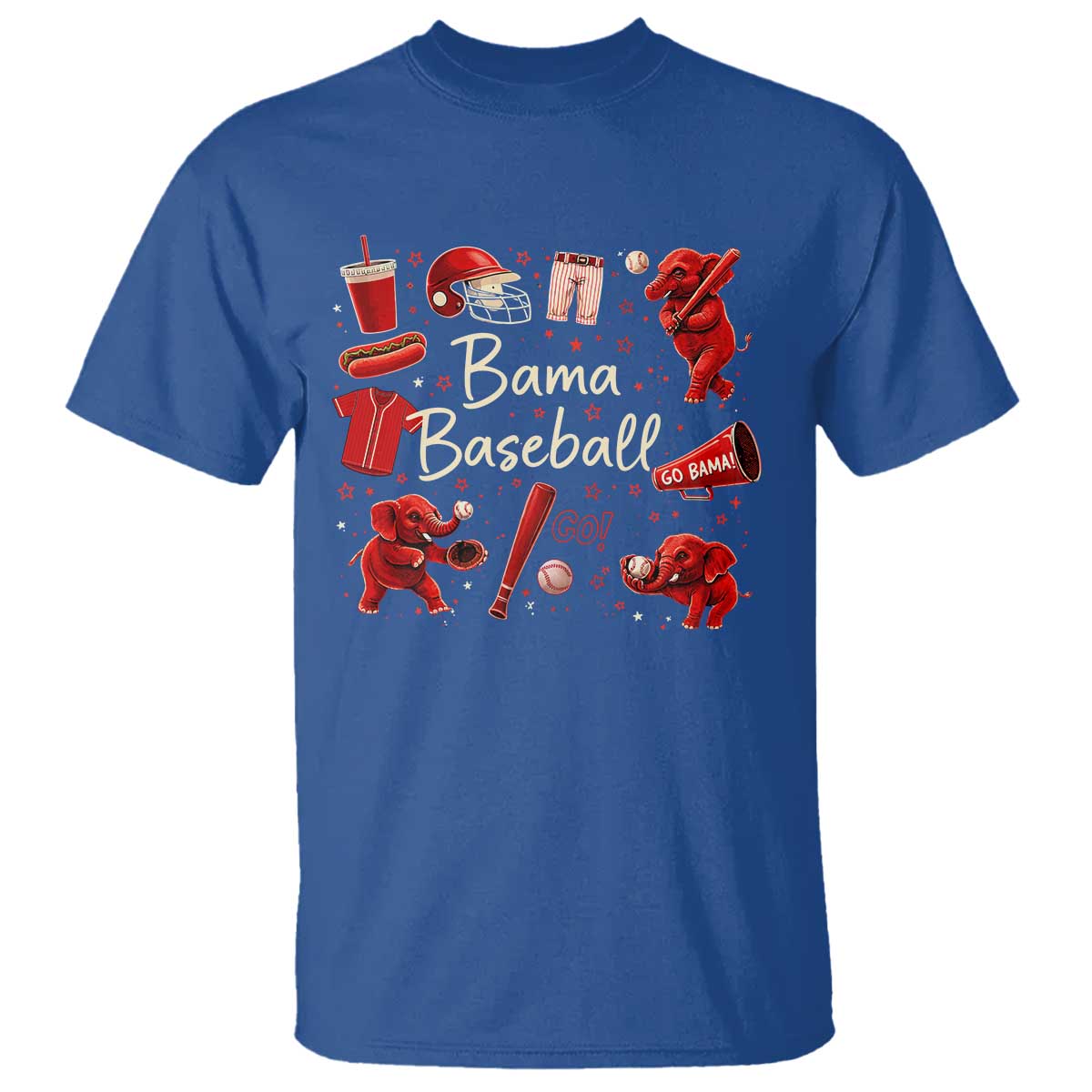 Alabama Baseball T Shirt Cute Trendy Bama Fan Game Day Doodle TS10 Royal Blue Print Your Wear