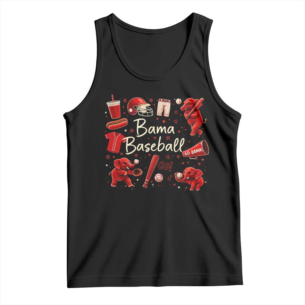 Alabama Baseball Tank Top Cute Trendy Bama Fan Game Day Doodle TS10 Black Print Your Wear