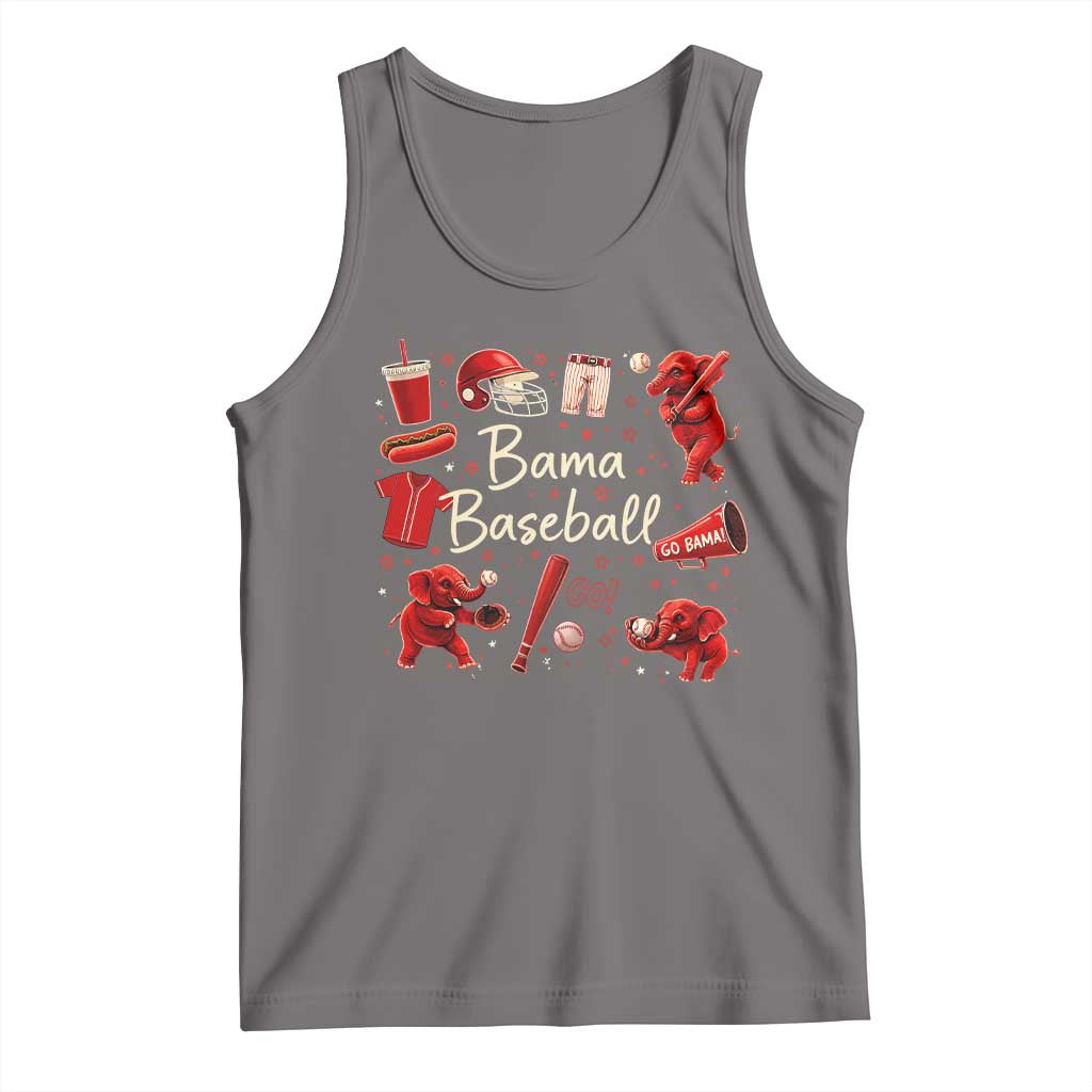 Alabama Baseball Tank Top Cute Trendy Bama Fan Game Day Doodle TS10 Deep Heather Print Your Wear