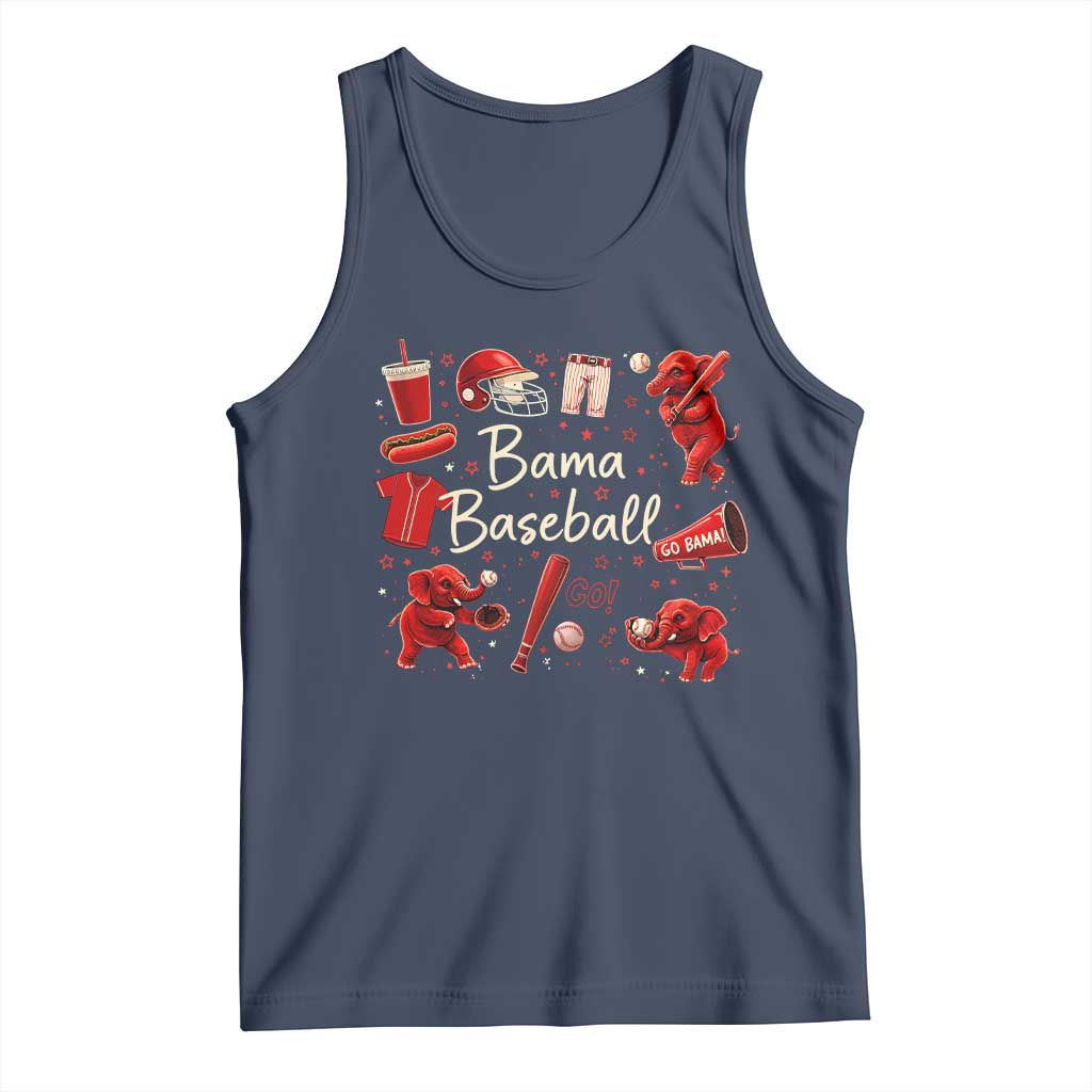 Alabama Baseball Tank Top Cute Trendy Bama Fan Game Day Doodle TS10 Navy Print Your Wear