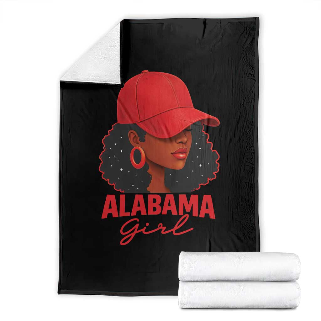 Vintage Alabama Girl Throw Blanket Bama Fan Black Women Sports Lover TS10 Black Print Your Wear