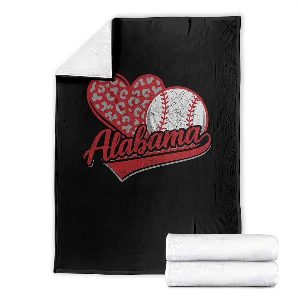 Alabama Fan Throw Blanket AL Baseball Heart Graphic Sports Style 80s 90s TS10 Black Print Your Wear