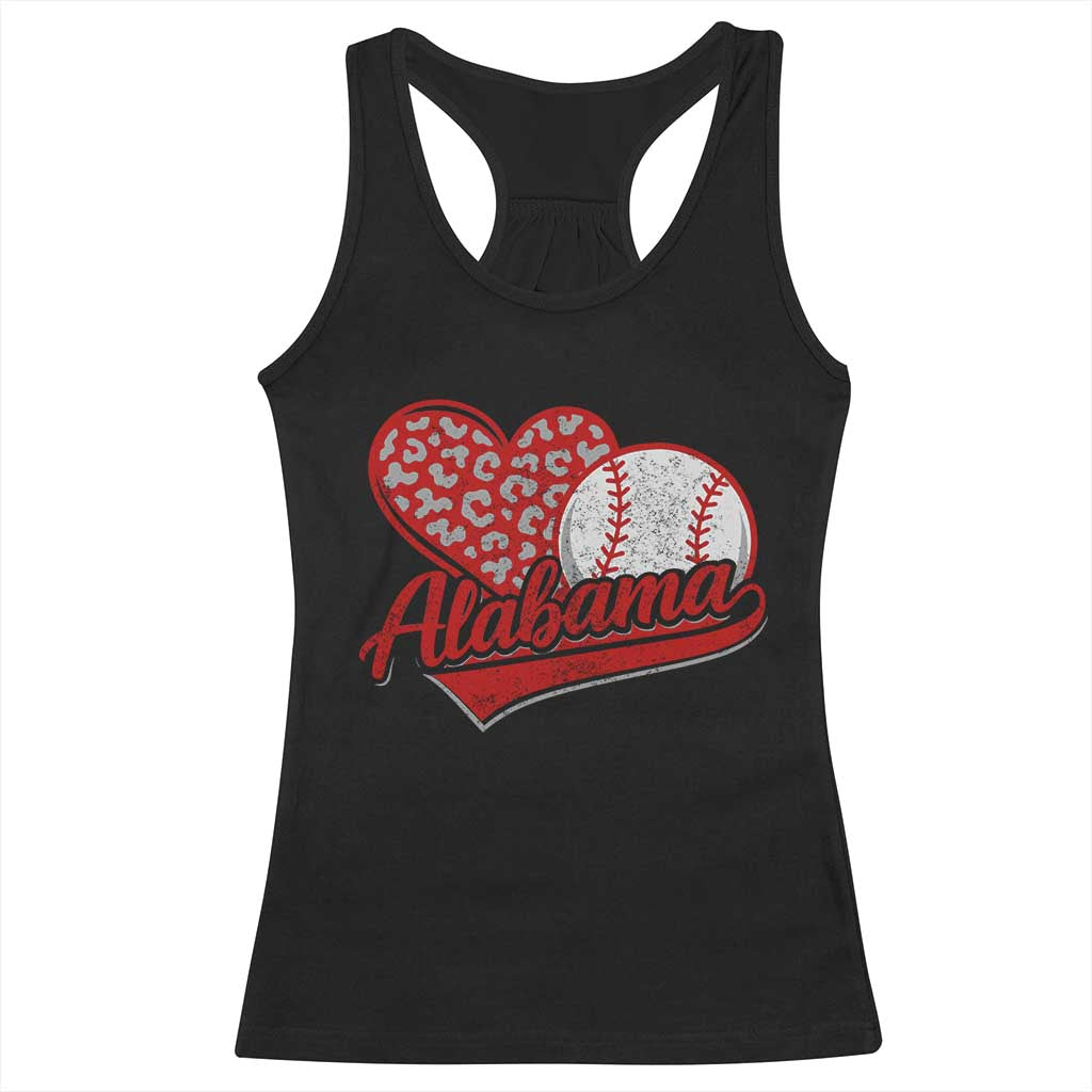 Alabama Fan Racerback Tank Top AL Baseball Heart Graphic Sports Style 80s 90s TS10 Black Print Your Wear