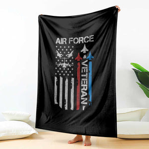 Air Force Veteran Throw Blanket Distressed American Flag Retired Dad Grandpa TS10 Print Your Wear