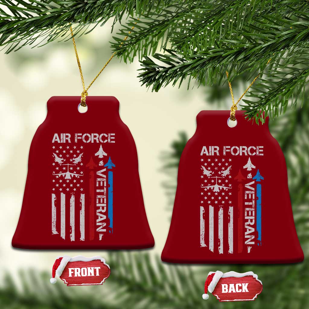 Air Force Veteran Ceramic Ornament Distressed American Flag Retired Dad Grandpa TS10 Print Your Wear