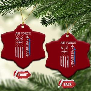 Air Force Veteran Ceramic Ornament Distressed American Flag Retired Dad Grandpa TS10 Print Your Wear