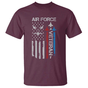 Air Force Veteran T Shirt Distressed American Flag Retired Dad Grandpa TS10 Maroon Print Your Wear