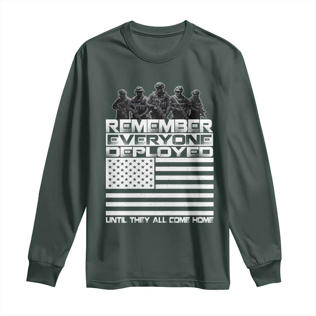 R.E.D Friday Long Sleeve Shirt Remember Everyone Deployed Military US Flag TS10 Dark Forest Green Print Your Wear