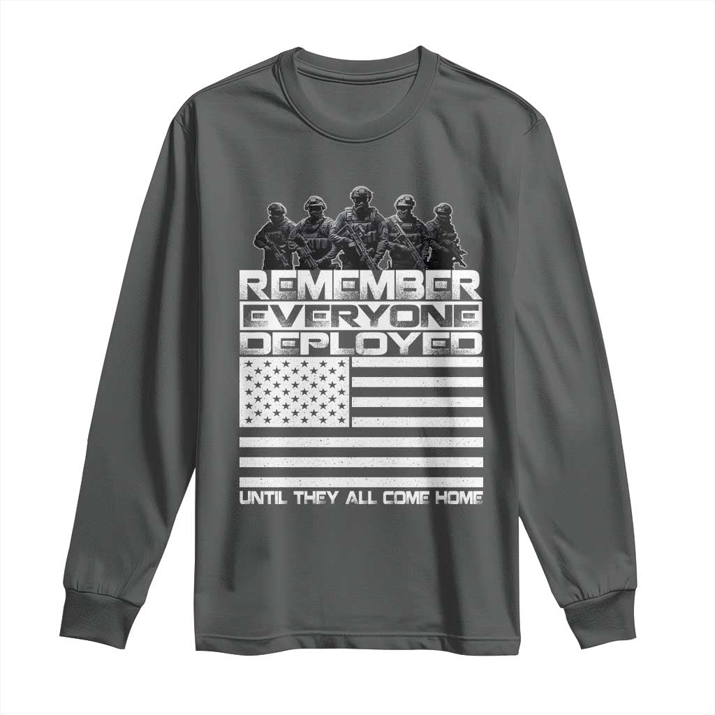 R.E.D Friday Long Sleeve Shirt Remember Everyone Deployed Military US Flag TS10 Dark Heather Print Your Wear