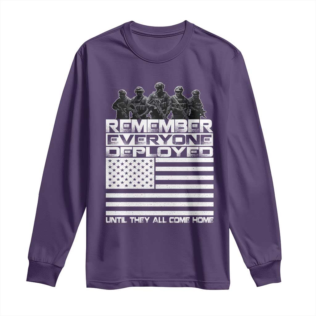 R.E.D Friday Long Sleeve Shirt Remember Everyone Deployed Military US Flag TS10 Purple Print Your Wear